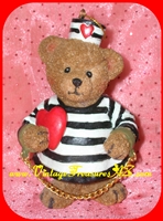 Image for Jail and Bail (Jail &/‘n Bail) Teddy Bear American Heart Association Ornament Figurine Fundraiser Souvenir Commemorative/Gift/Prize ca 2002 <b><span style='color:red'>*****PRIORITY MAIL SHIPPING INCLUDED – DOMESTIC ORDERS ONLY!*****</span></b><span style='color:purple'>